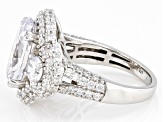 White Cubic Zirconia Rhodium Over Sterling Silver Ring 12.93ctw