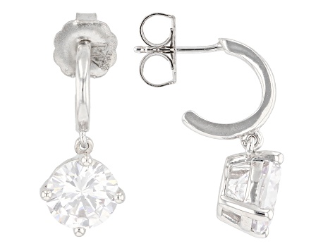 White Cubic Zirconia Rhodium Over Sterling Silver Earrings 11.50ctw