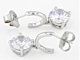 White Cubic Zirconia Rhodium Over Sterling Silver Earrings 11.50ctw