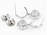 White Cubic Zirconia Rhodium Over Sterling Silver Earrings 11.50ctw