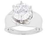 White Cubic Zirconia Platinum Over Sterling Silver Ring 5.50ctw
