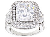 White Cubic Zirconia Rhodium Over Sterling Silver Ring 15.79ctw