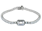 White Cubic Zirconia Rhodium Over Sterling Silver Tennis Bracelet 12.28ctw