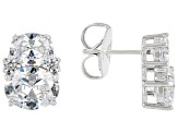 White Cubic Zirconia Rhodium Over Sterling Silver Earrings 14.26ctw