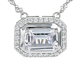 Picture of White Cubic Zirconia Rhodium Over Sterling Silver Necklace 5.98ctw