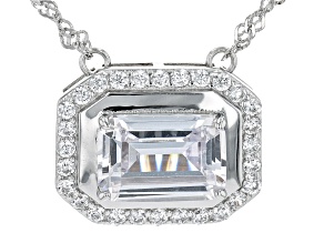 White Cubic Zirconia Rhodium Over Sterling Silver Necklace 5.98ctw