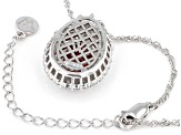 Lab Created Ruby And White Cubic Zirconia Rhodium Over Sterling Silver Pendant With Chain 6.77ctw