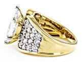 White Cubic Zirconia 18k Yellow Gold Over Sterling Silver Ring 6.93ctw
