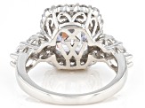 White Cubic Zirconia Rhodium Over Sterling Silver Ring 8.01ctw