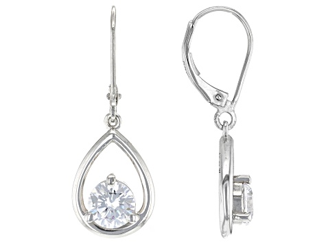 White Cubic Zirconia Rhodium Over Sterling Silver Earrings 2.40ctw