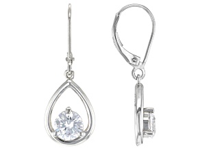 White Cubic Zirconia Rhodium Over Sterling Silver Earrings 2.40ctw