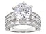 White Cubic Zirconia Platinum Over Sterling Silver Love Cut 9th Anniversary Ring 10.70ctw