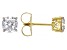 White Cubic Zirconia 18K Yellow Gold Over Sterling Silver Love Cut 9th Anniversary Earrings 3.00ctw