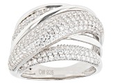 White Cubic Zirconia Rhodium Over Sterling Silver Ring 2.48ctw