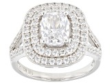 White Cubic Zirconia Rhodium Over Sterling Silver Ring 3.72ctw