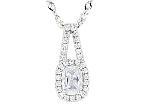 White Cubic Zirconia Rhodium Over Sterling Silver Pendant With Chain 2.43ctw