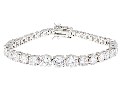 White Cubic Zirconia Rhodium Over Sterling Silver Tennis Bracelet 22.82ctw