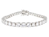 White Cubic Zirconia Rhodium Over Sterling Silver Tennis Bracelet 22.82ctw