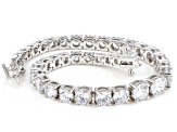 White Cubic Zirconia Rhodium Over Sterling Silver Tennis Bracelet 22.82ctw