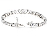 White Cubic Zirconia Rhodium Over Sterling Silver Tennis Bracelet 22.82ctw