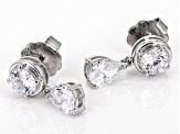 White Cubic Zirconia Rhodium Over Sterling Silver Earrings  5.85ctw