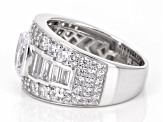 White Cubic Zirconia Rhodium Over Sterling Ring 4.83ctw