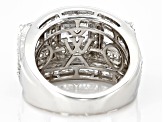 White Cubic Zirconia Rhodium Over Silver Asscher Cut Anniversary Ring 7.35ctw