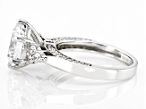 White Cubic Zirconia Rhodium Over Sterling Silver Love Cut Ring 6.98ctw