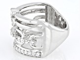 White Cubic Zirconia Rhodium Over Sterling Silver Ring 1.04ctw