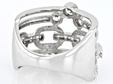 White Cubic Zirconia Rhodium Over Sterling Silver Ring 1.04ctw