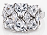 White Cubic Zirconia Rhodium Over Sterling Silver Ring 6.60ctw