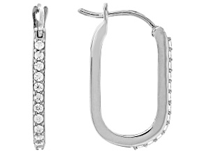 White Cubic Zirconia Rhodium Over Sterling Silver Earrings 0.54ctw