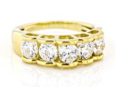 White Cubic Zirconia 18k Yellow Gold Over Sterling Silver Ring 2.48ctw