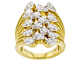 White Cubic Zirconia 18k Yellow Gold Over Sterling Silver Ring 2.72ctw