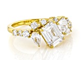 White Cubic Zirconia 18k Yellow Gold Over Sterling Silver Ring 3.84ctw