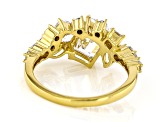 White Cubic Zirconia 18k Yellow Gold Over Sterling Silver Ring 3.84ctw