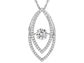 White Cubic Zirconia Rhodium Over Sterling Silver Pendant 3.62ctw