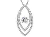 White Cubic Zirconia Rhodium Over Sterling Silver Pendant 3.62ctw