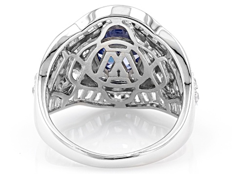 【R&B】Jewel White Cubic Zirconia 18k Yellow Gold Over Brass Ring 5.25ctw