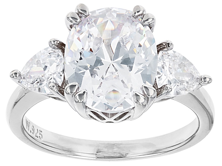 White Cubic Zirconia Rhodium Over Sterling Silver Ring 7.08ctw