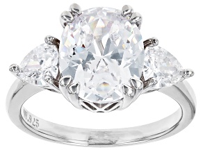 White Cubic Zirconia Rhodium Over Sterling Silver Ring 7.08ctw