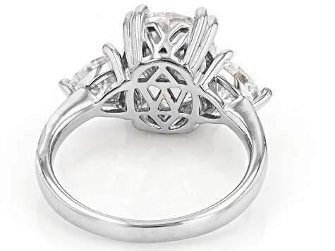 White Cubic Zirconia Rhodium Over Sterling Silver Ring 7.08ctw