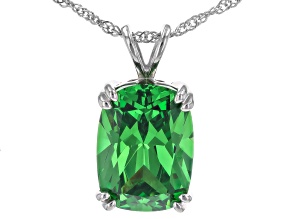Green Cubic Zirconia Rhodium Over Silver Pendant 15.00ct