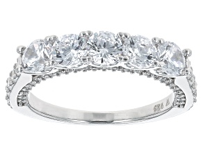White Cubic Zirconia Rhodium Over Sterling Silver Ring 3.18ctw
