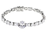 White Cubic Zirconia Rhodium Over Sterling Silver Tennis Bracelet 22.50ctw