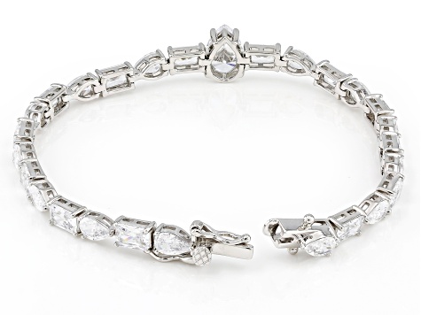 White Cubic Zirconia Rhodium Over Sterling Silver Tennis Bracelet 22.50ctw