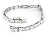 White Cubic Zirconia Rhodium Over Sterling Silver Tennis Bracelet 22.50ctw