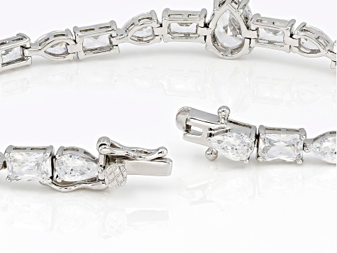 White Cubic Zirconia Rhodium Over Sterling Silver Tennis Bracelet 22.50ctw