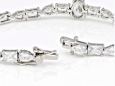 White Cubic Zirconia Rhodium Over Sterling Silver Tennis Bracelet 22.50ctw