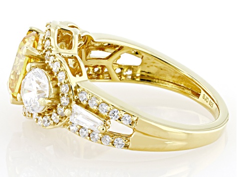Canary And White Cubic Zirconia 18k Yellow Gold Over